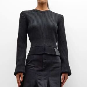 NWT NEW Marc Jacobs Black Femme Crewneck Ribbed Sweater Size XS